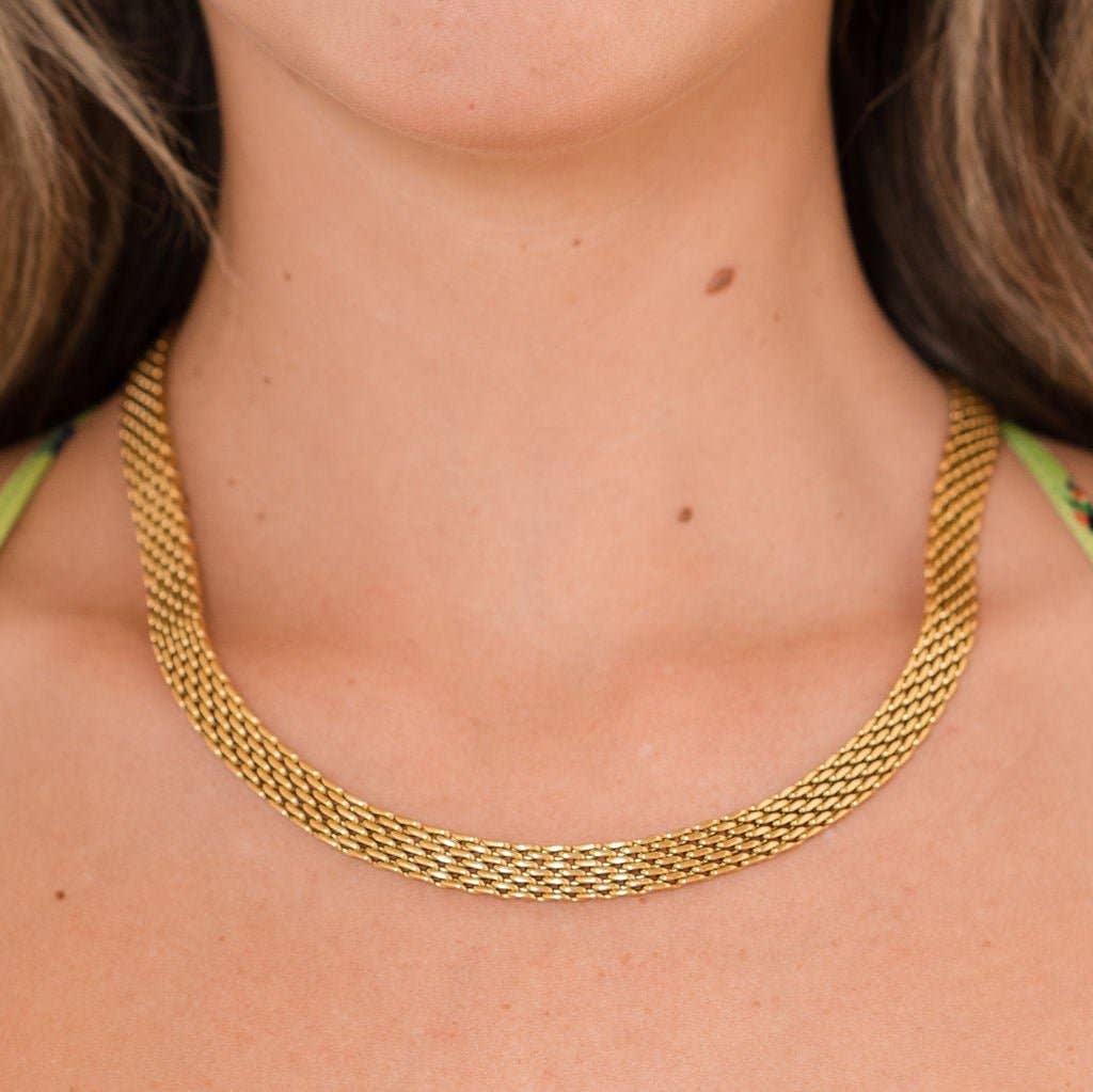18K Gold Braided Necklace