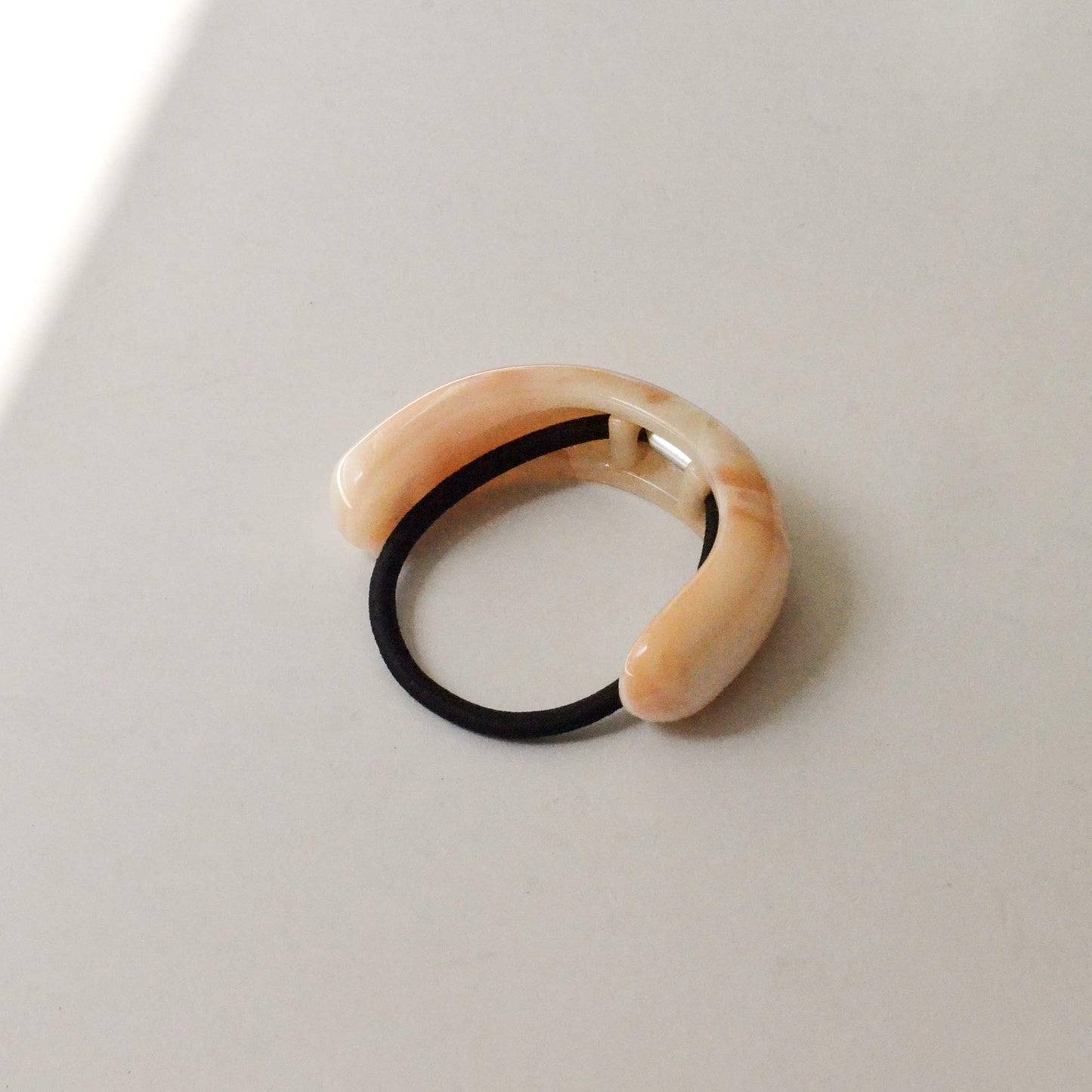 Beige Wide Arch Ponytail Hair Tie