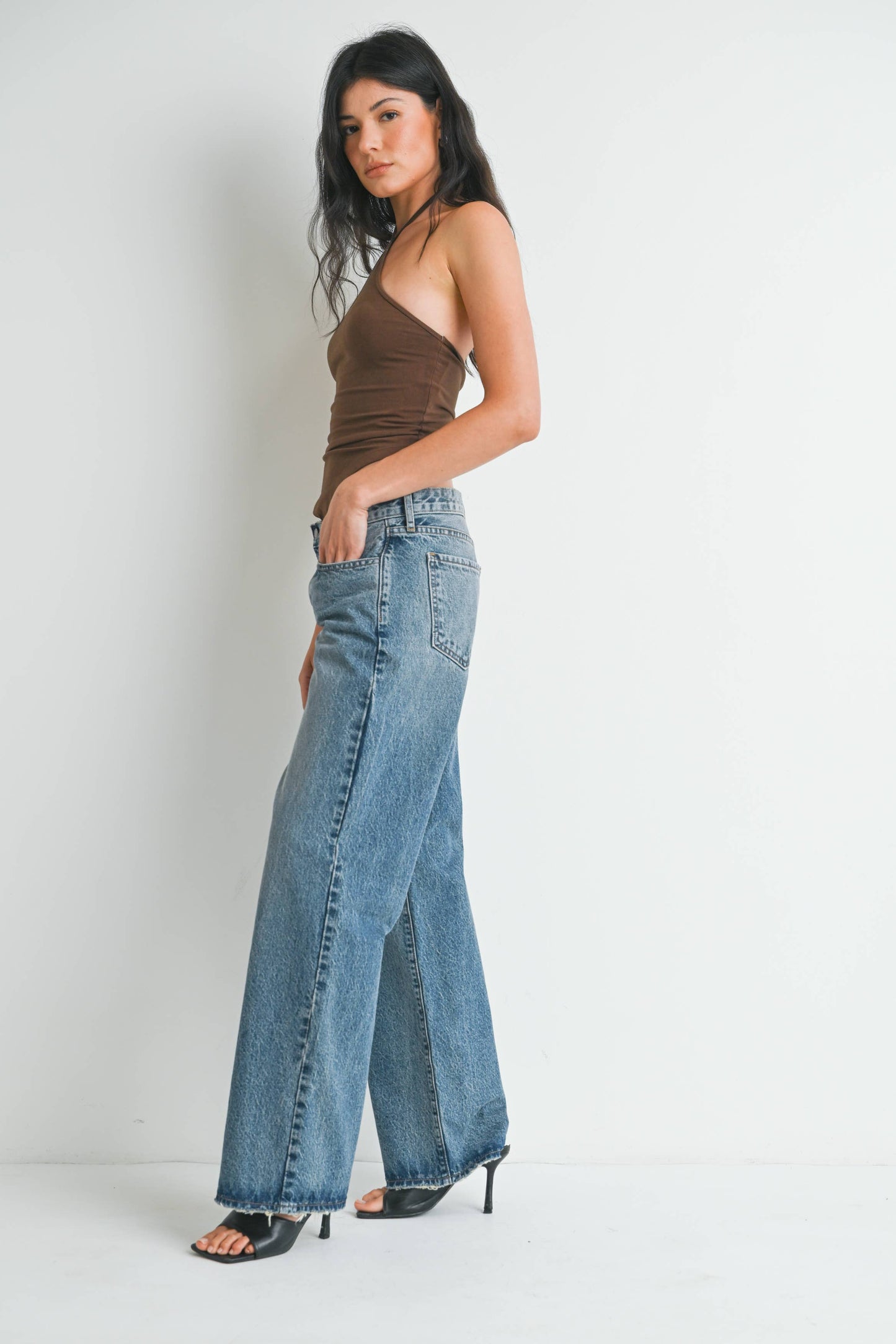 Medium Wash Low Rise Slouch Jean - 100% Cotton