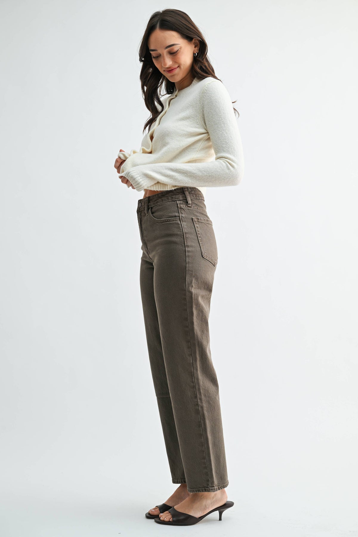 Vintage Brown Slim Straight Jeans