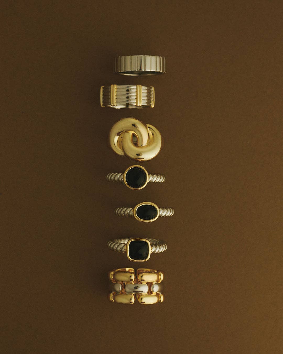 The Midnight Mesa Ring Set - Silver