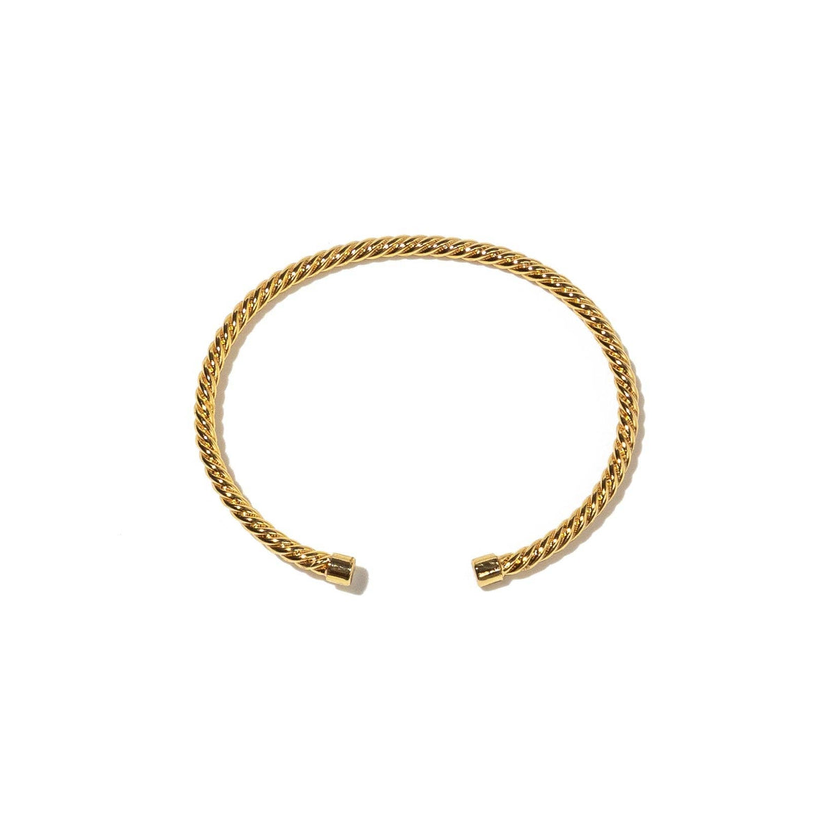 24K Gold Twisted Thin Cuff Bracelet
