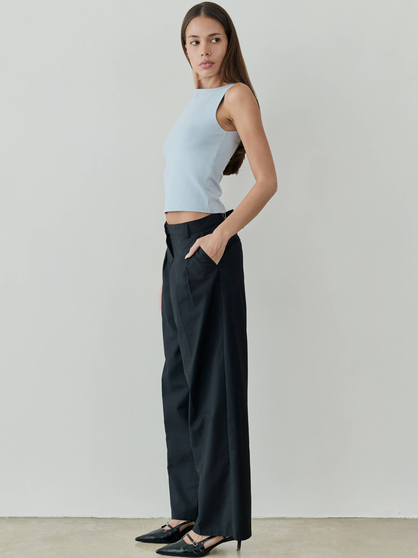Brushed Knit Boat Neck Top