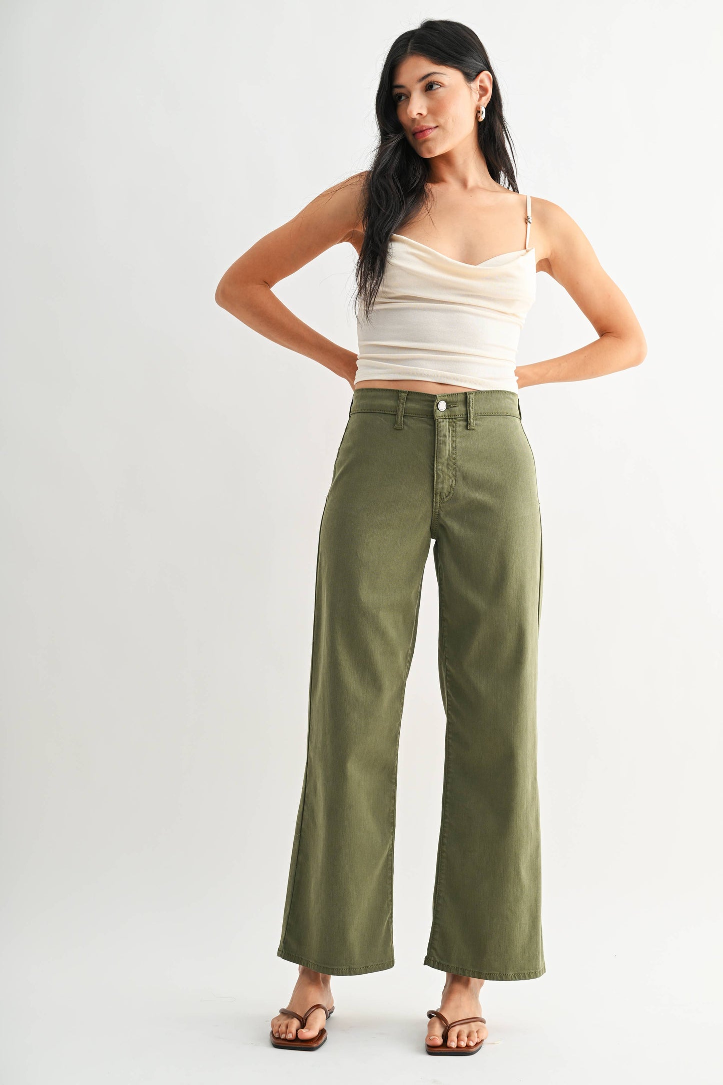 Olive Stretch Twill Trouser Jean