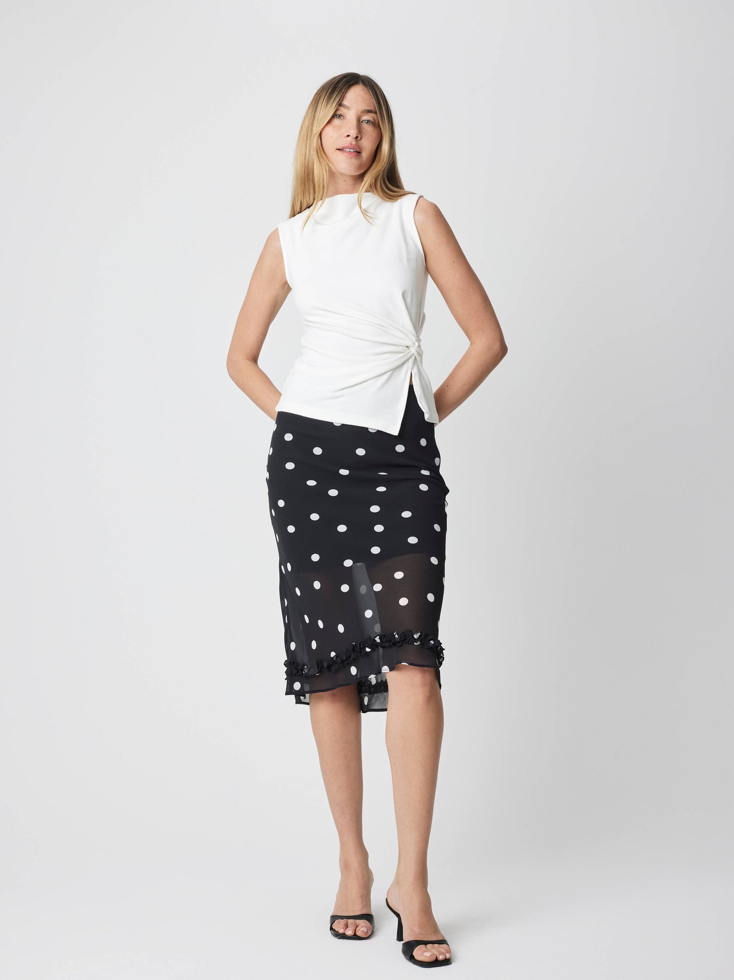 High Neck Knit Twist Top