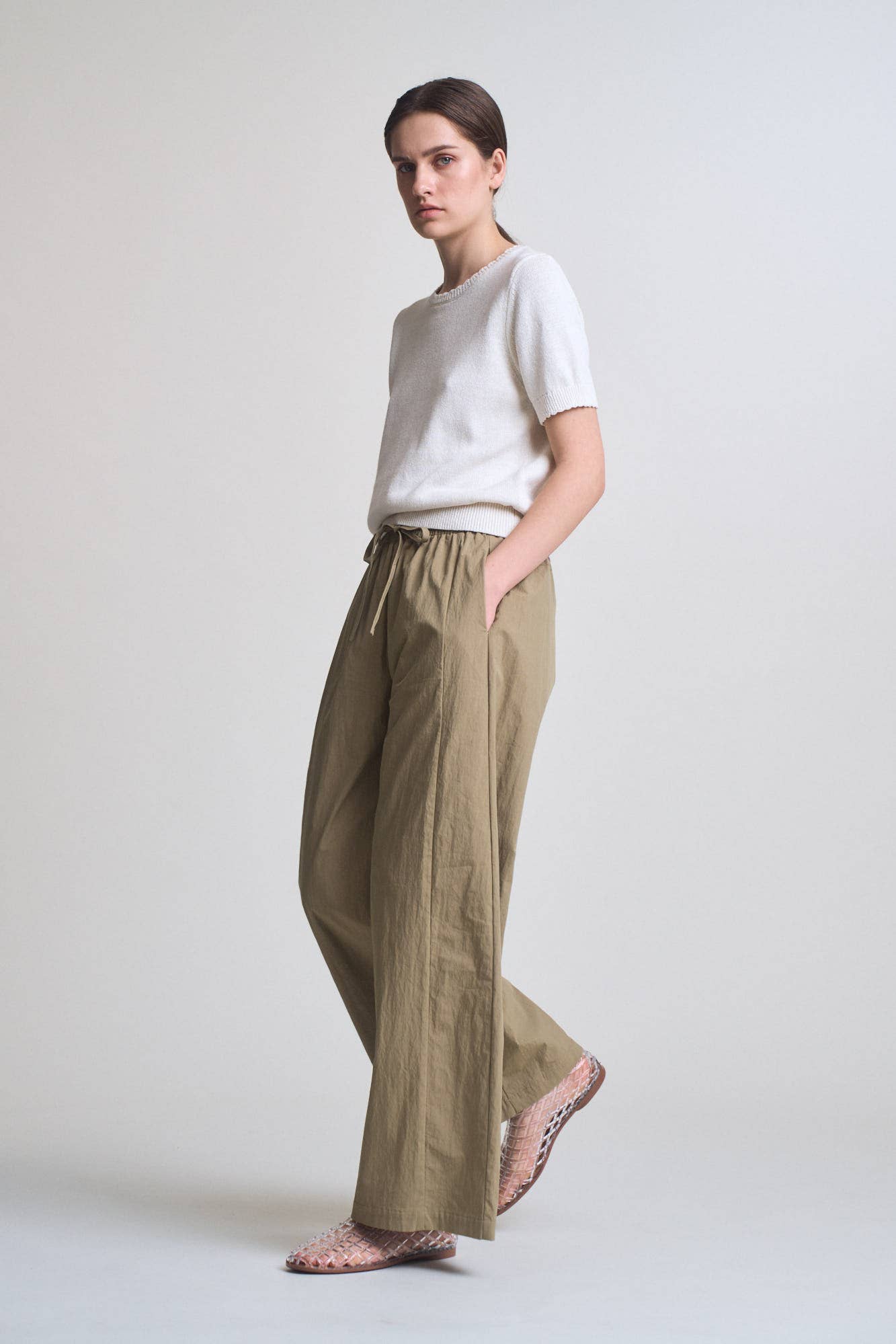 Drawstring Panel Pants