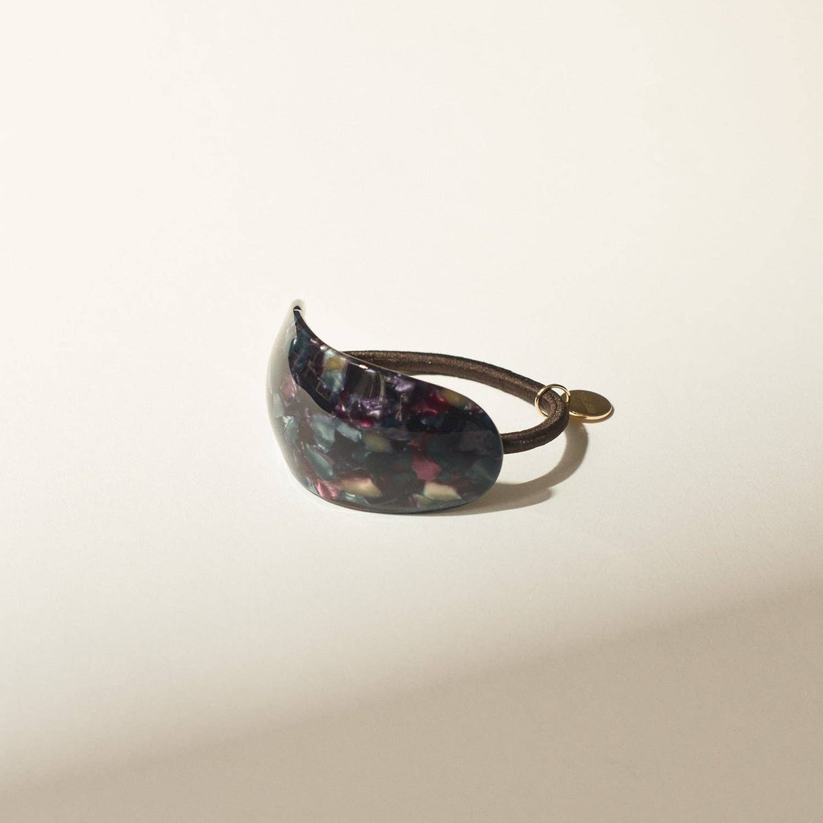 Midnight Blue Oval Resin Ponytail Cuff