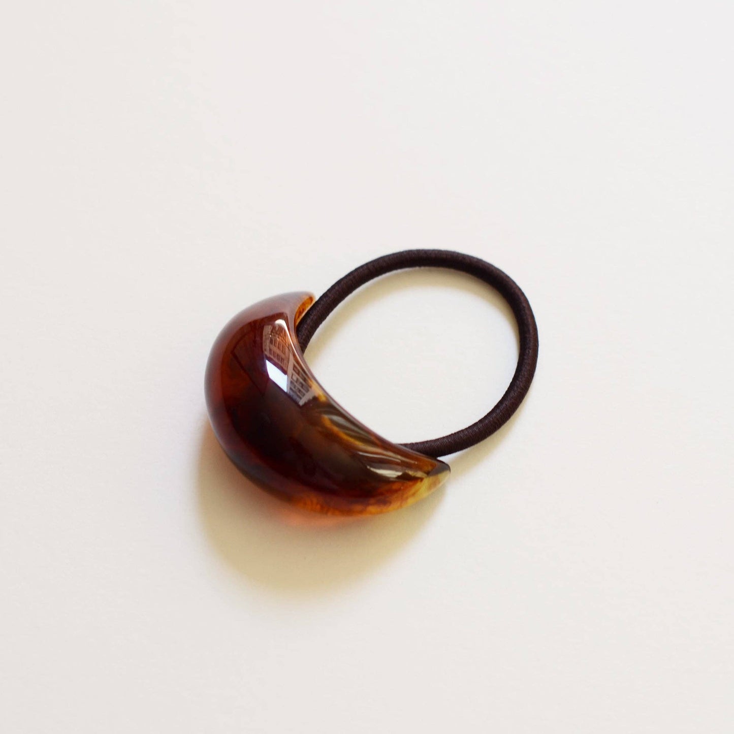 Amber Bold Crescent Resin Hair Tie