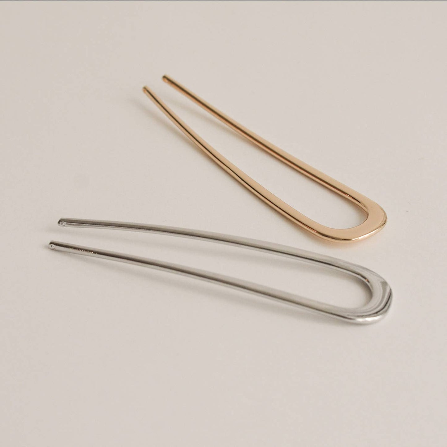 Silver Minimalist Bent U-Shaped Hair Stick