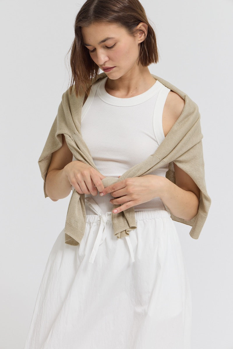 Jersey Knit Curved Hem Tank Top