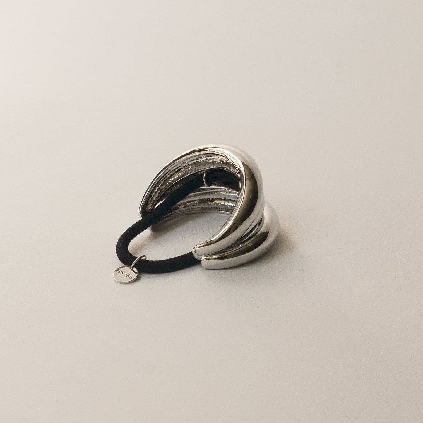 Silver Triple Arch Metal Ponytail Hair Tie