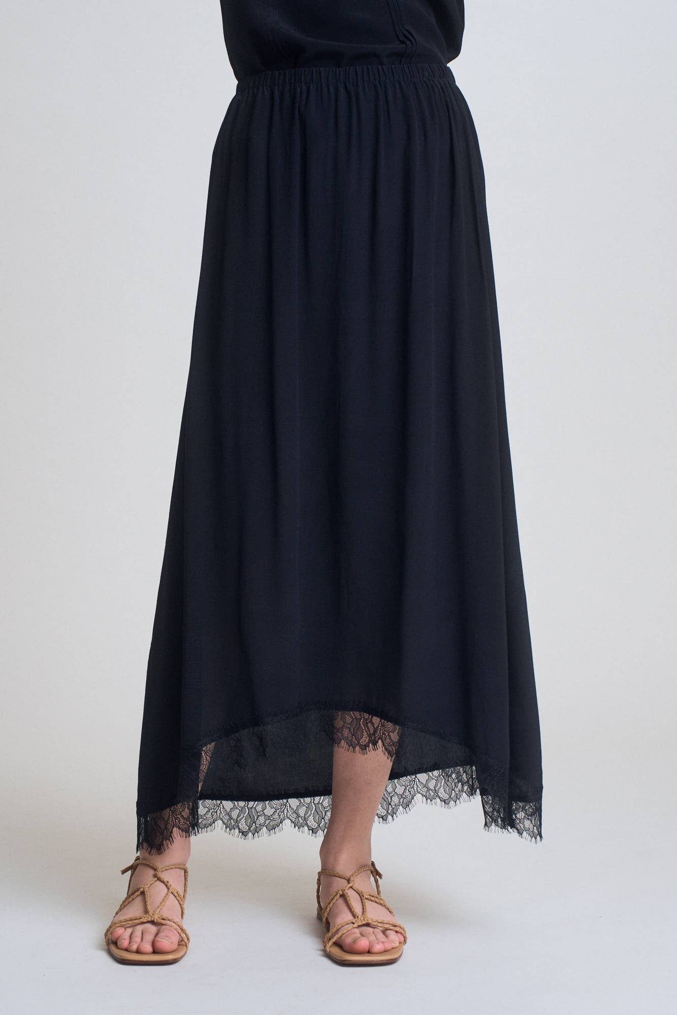Lace Hem Long Skirt