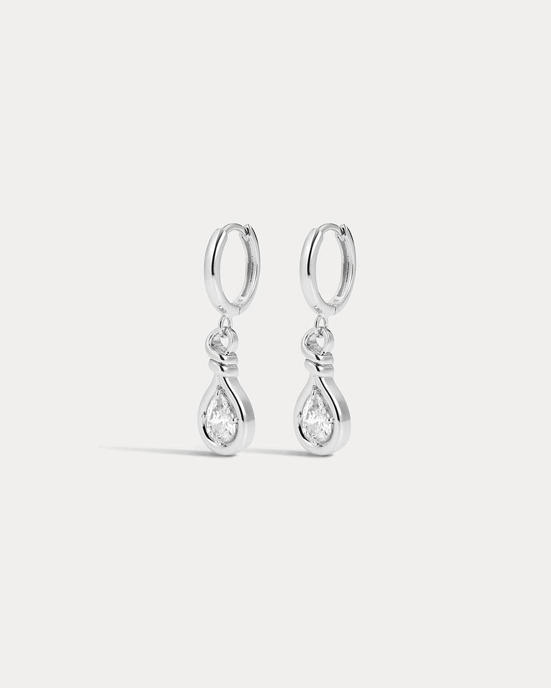 Silver Georgia Stone Knot Hoops