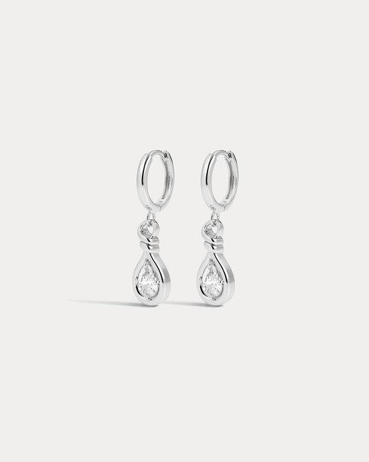 Silver Georgia Stone Knot Hoops