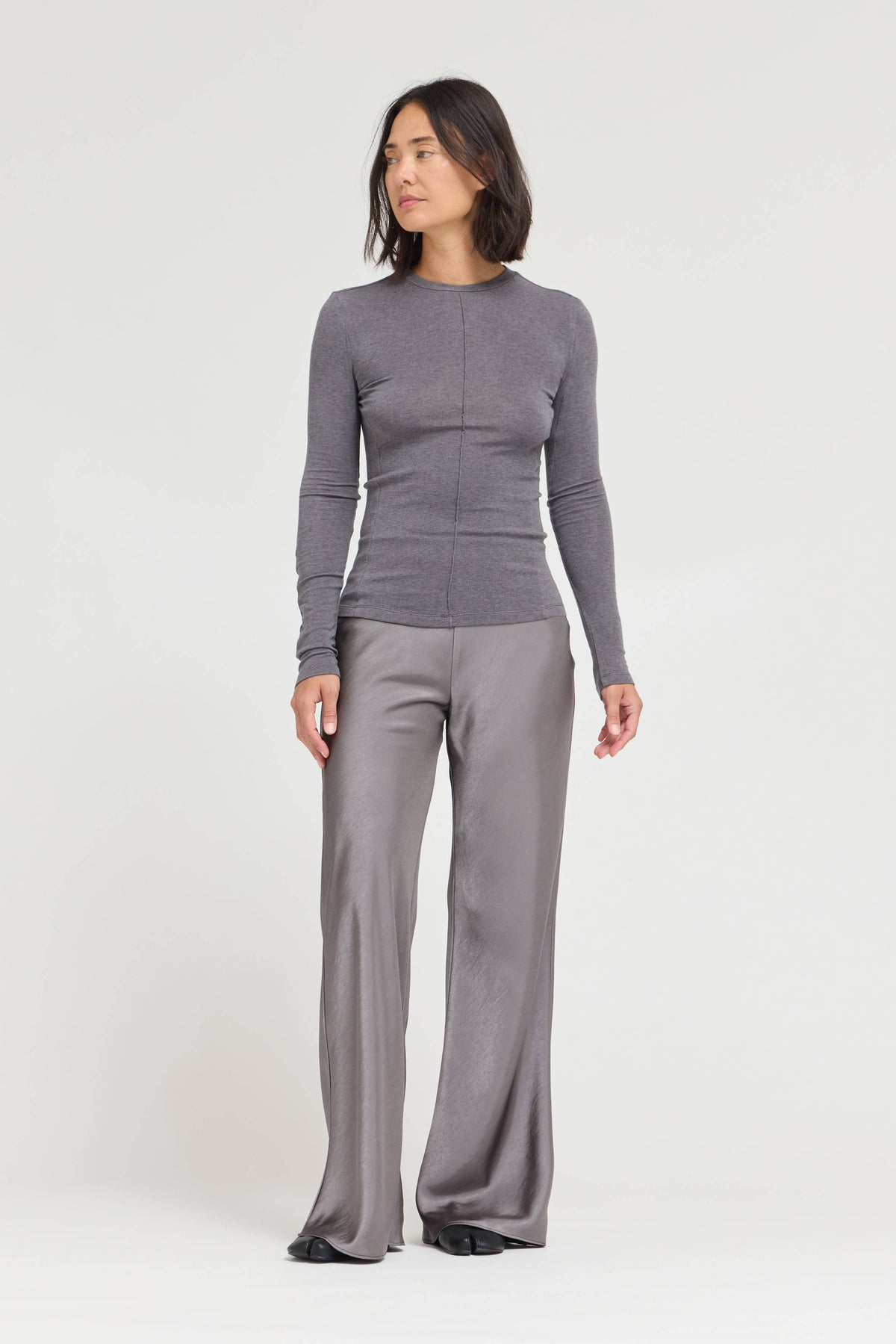 Fitted Seamed Long Sleeve Tee
