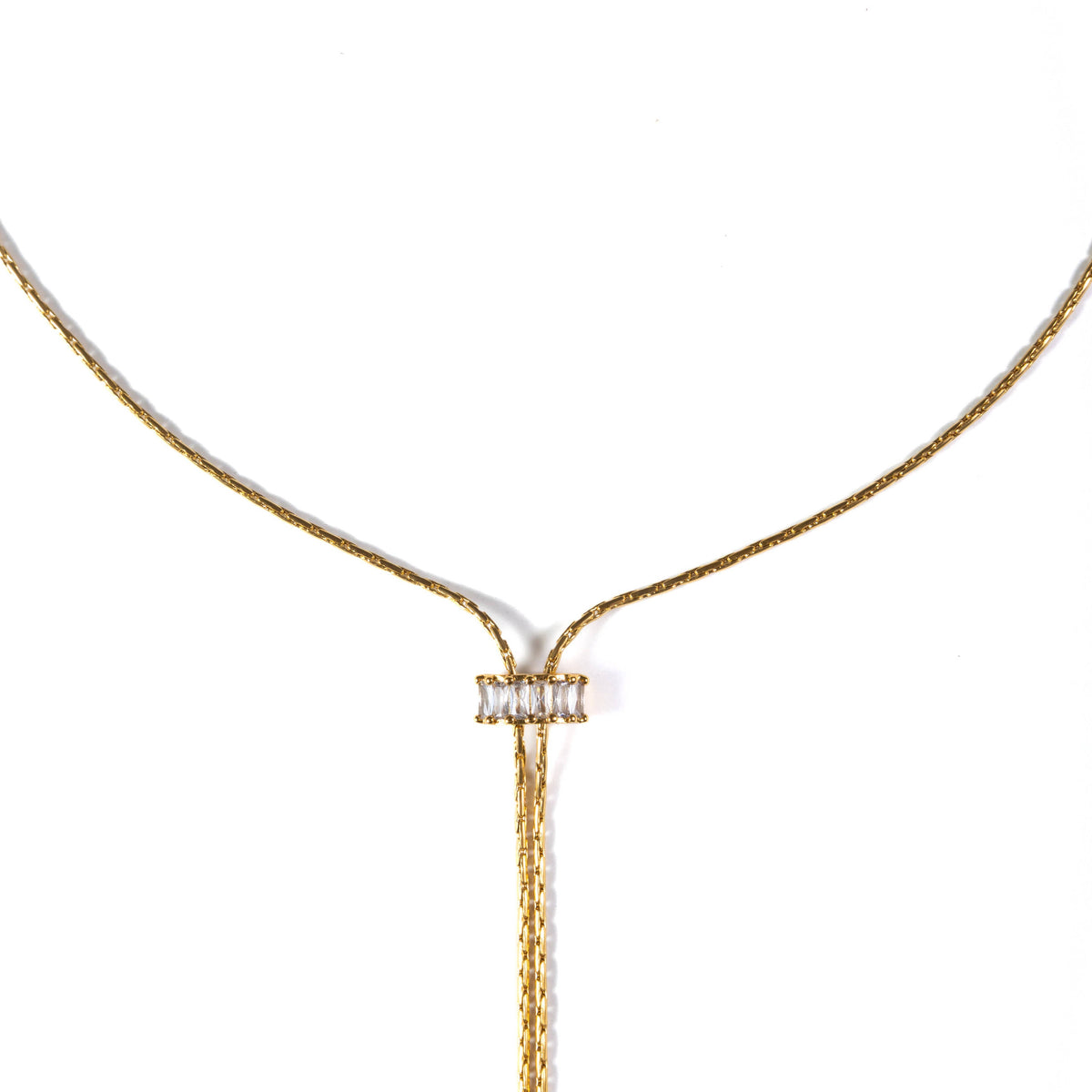 18K Gold Lariat Necklace