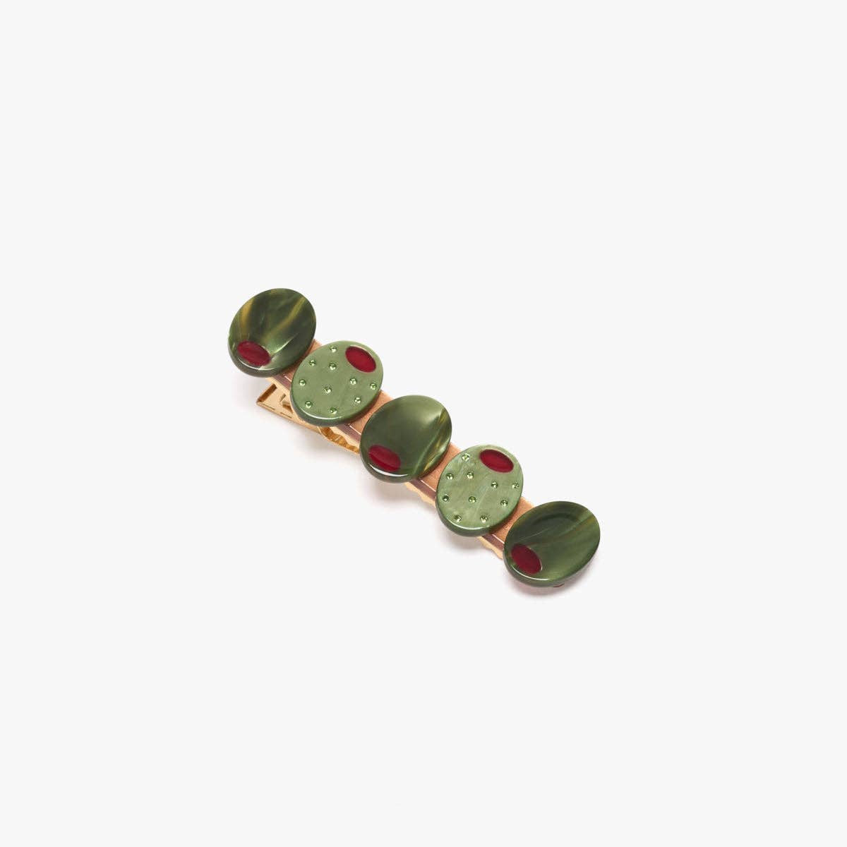 Green Olive Cocktail Alligator Hair Clip