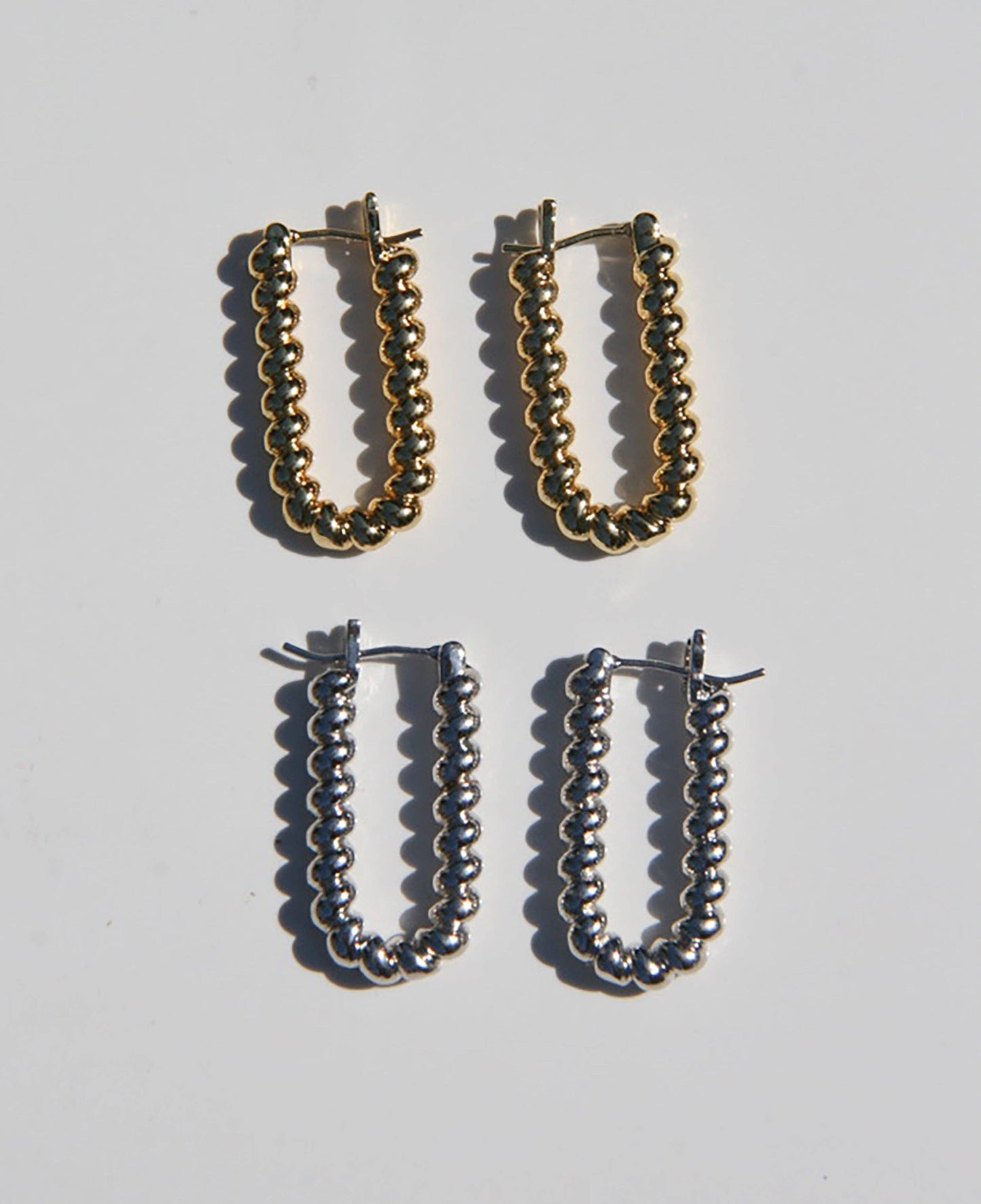 U Shape Rope-Textured Hoop Earrings