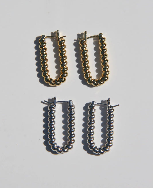 U Shape Rope-Textured Hoop Earrings
