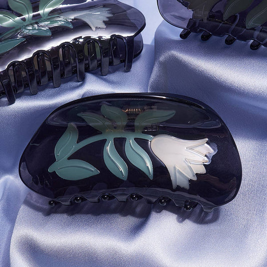 Black Belladonna Floral Hair Claw