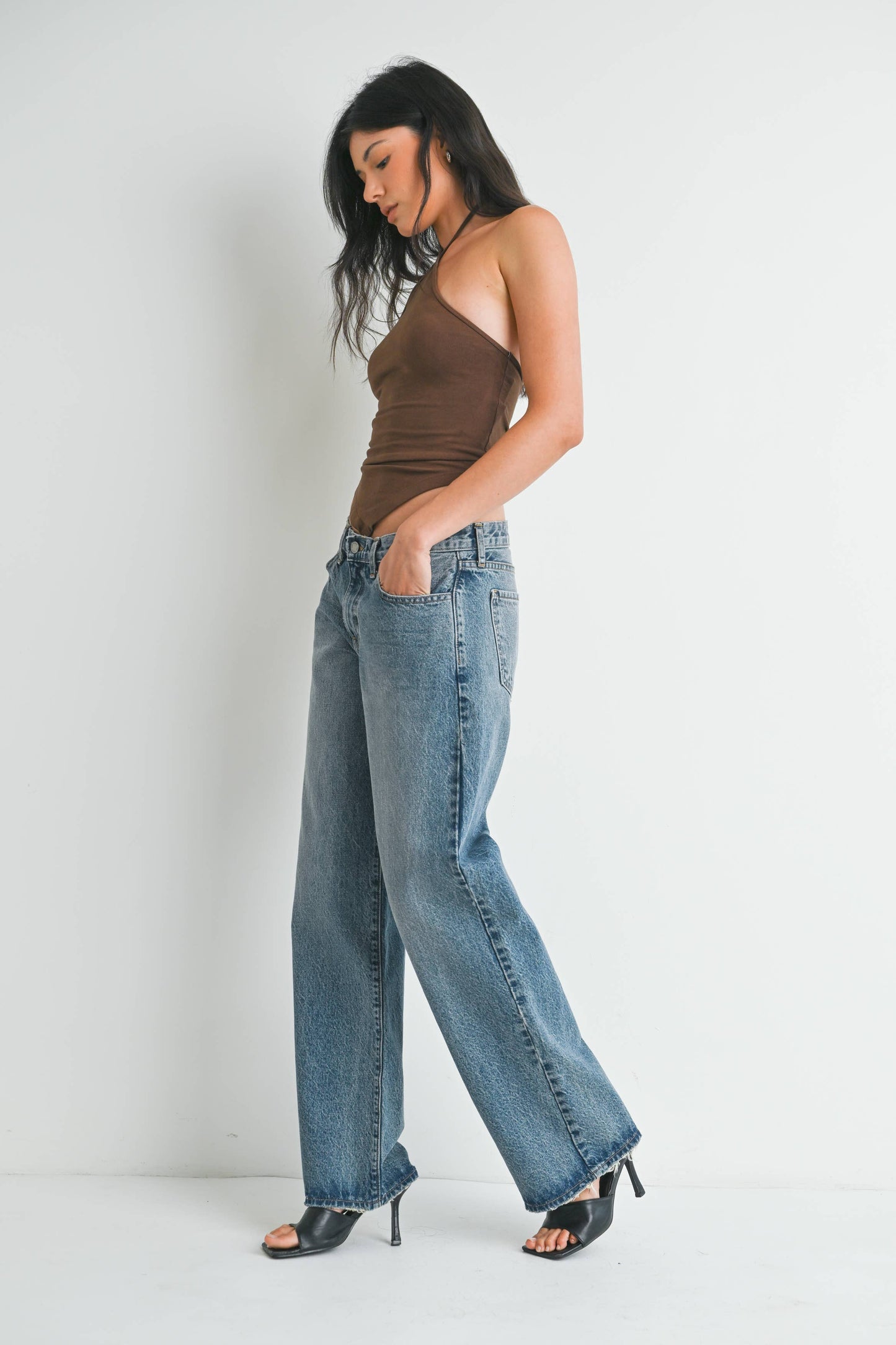 Medium Wash Low Rise Slouch Jean - 100% Cotton