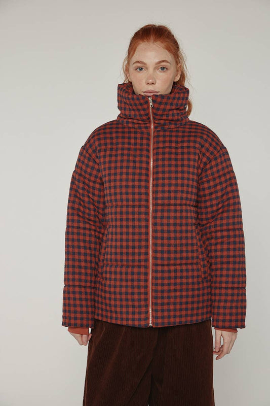 Gingham Puffer Jacket