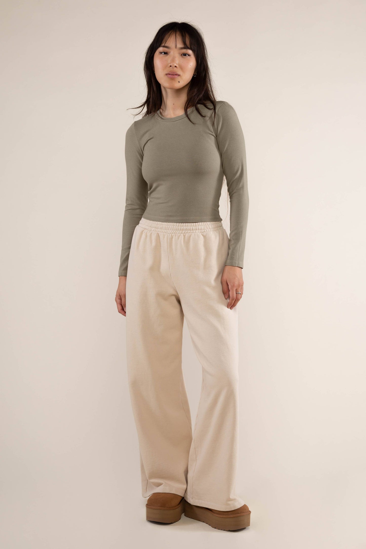 Organic Cotton + Hemp Crew Neck Long Sleeve Top