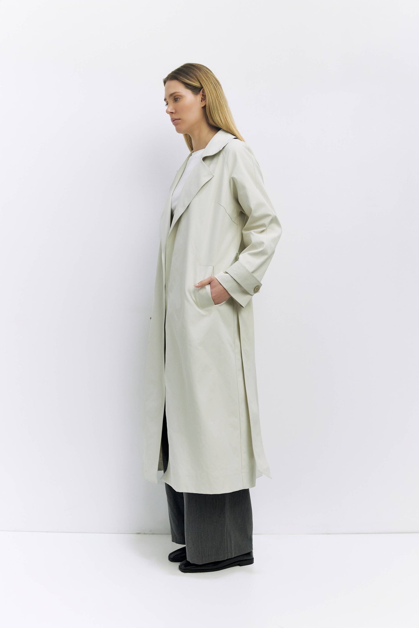 Brushed Twill Trench Coat