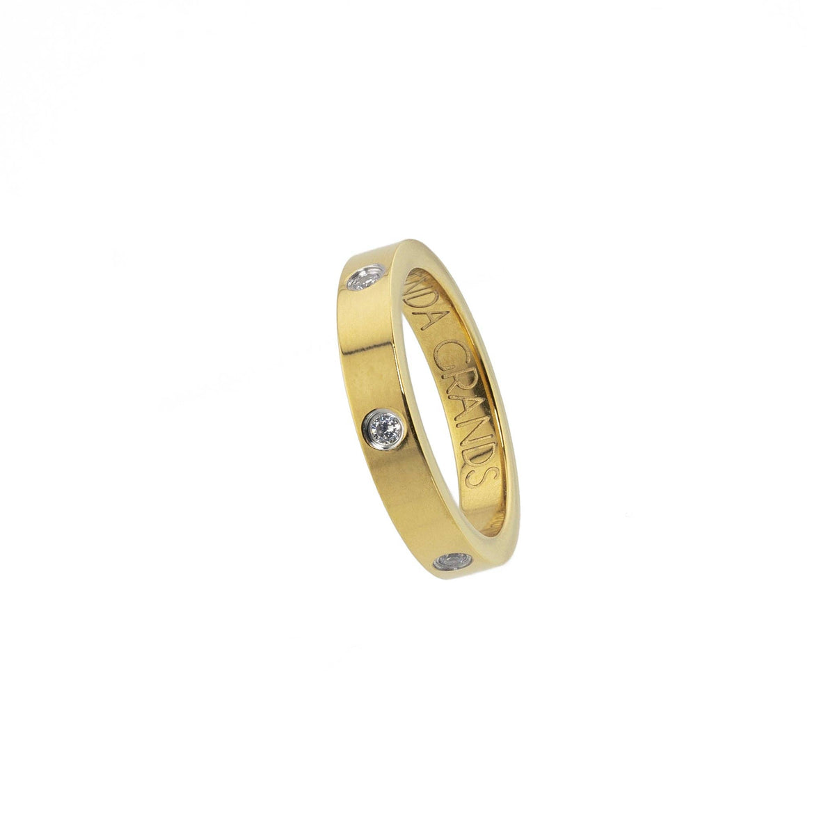 Tennis Ring Band: 18K Gold or Silver