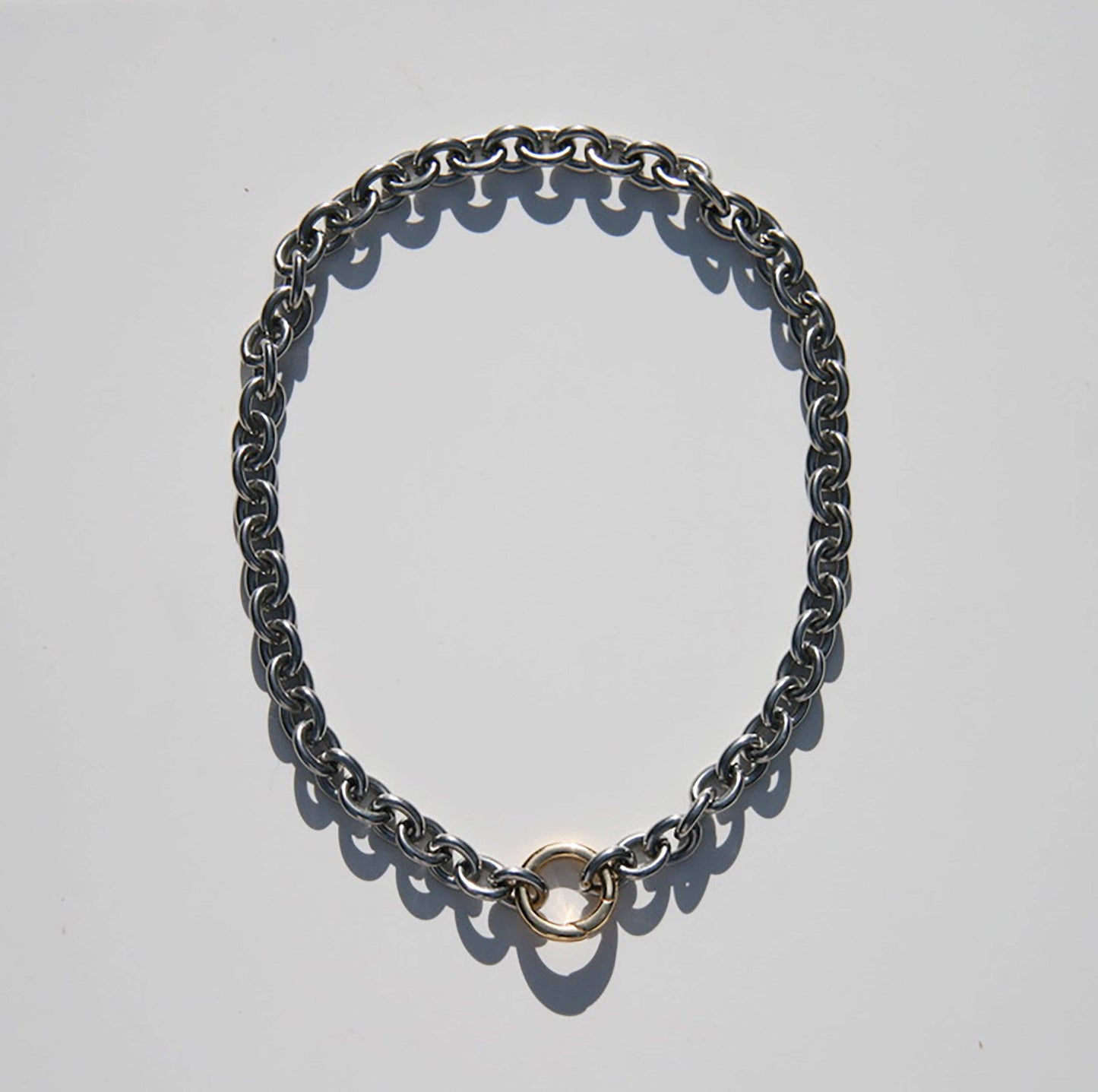 Two-Tone Rhodium Link & Chain Necklace