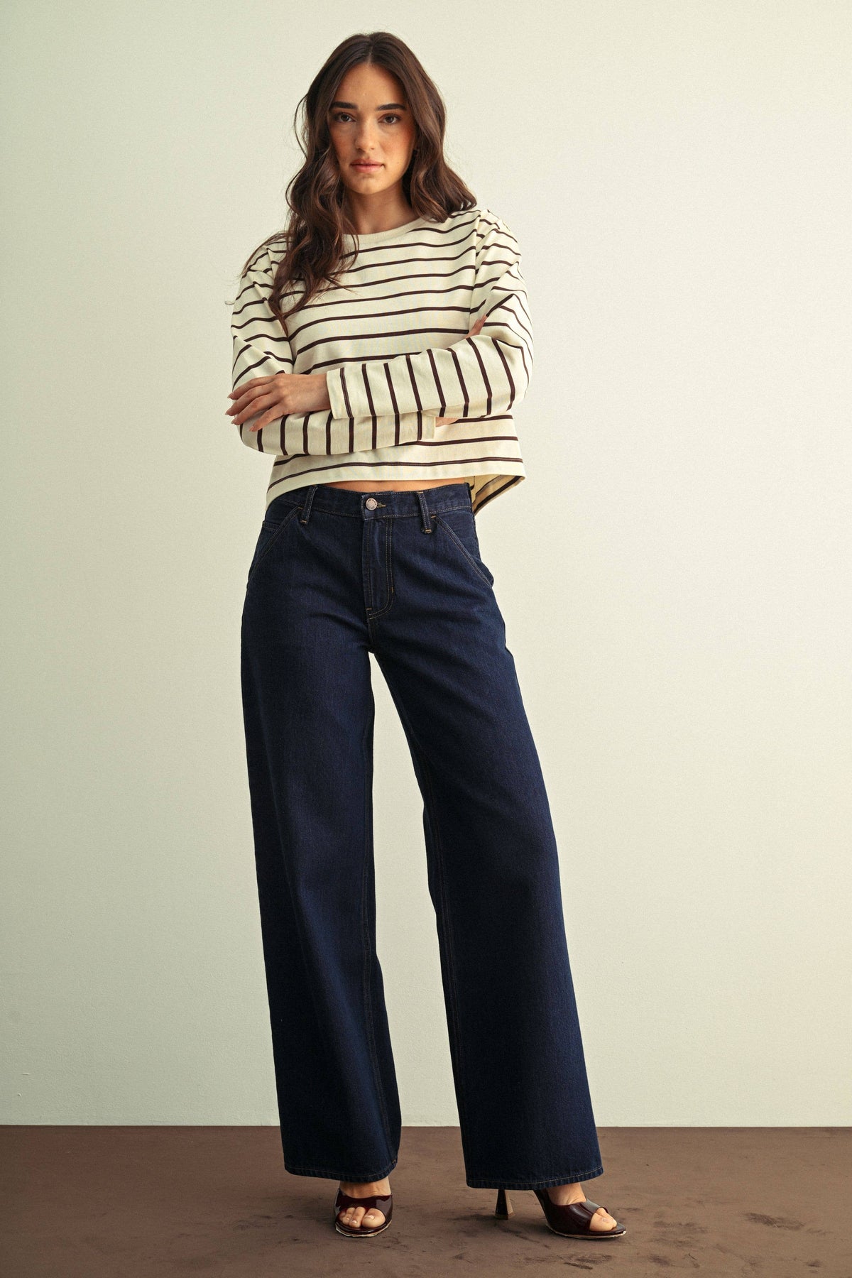 Dark Rinse Mid-Rise Trouser Jean