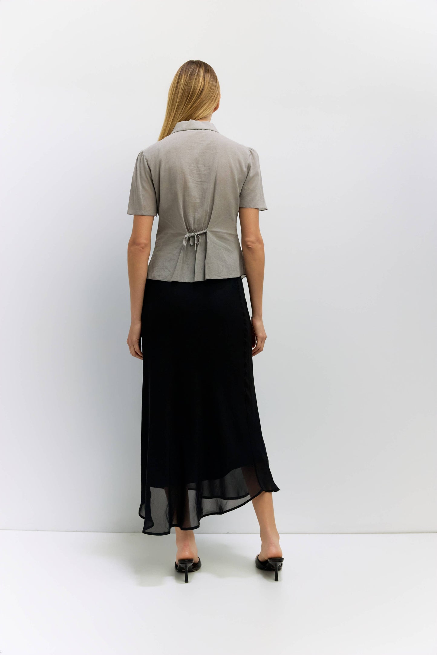 Pleated Waist Cotton Blouse