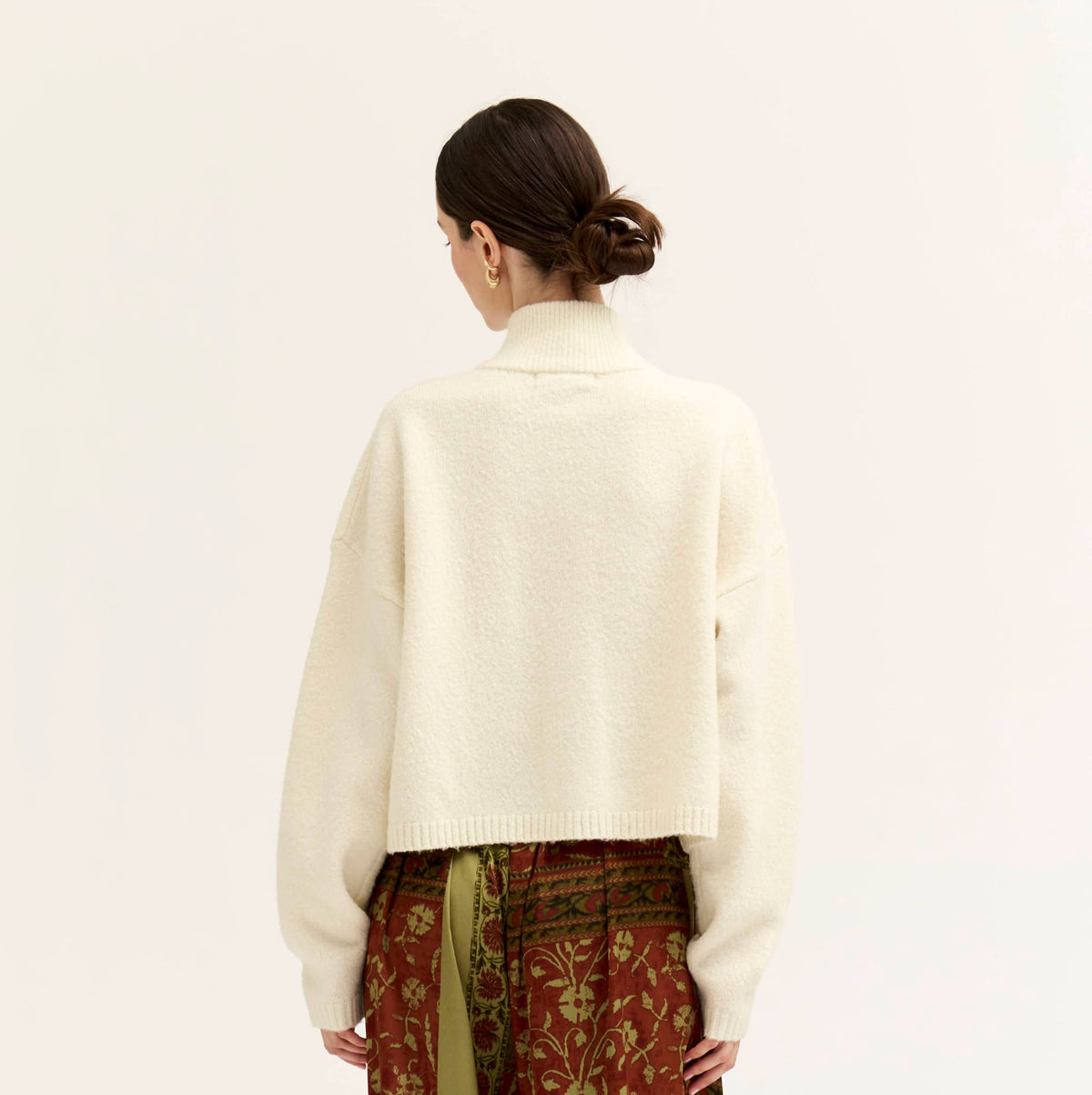 Funnel Neck Cropped Cardigan