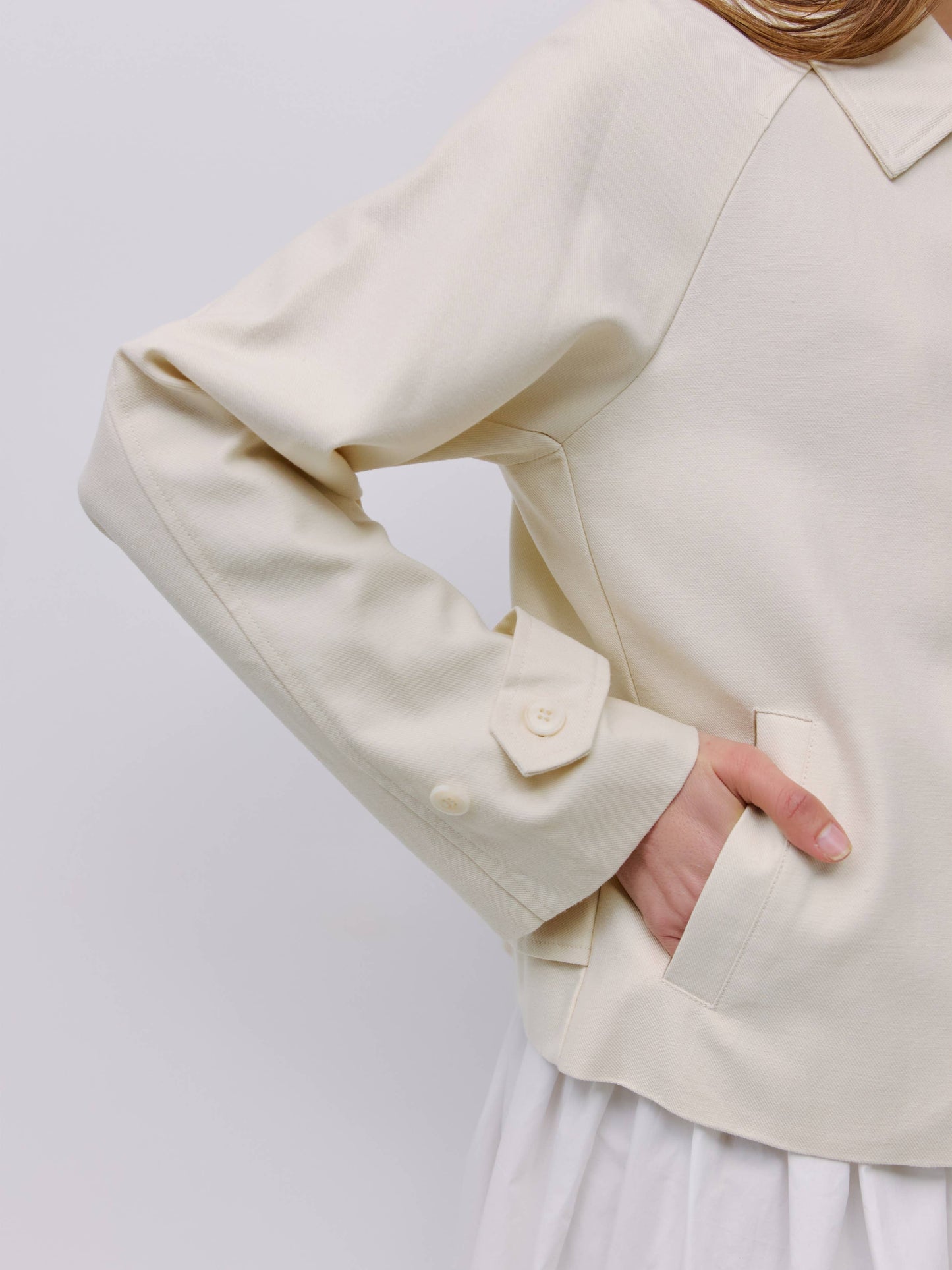 Cream Short Trench Jacket
