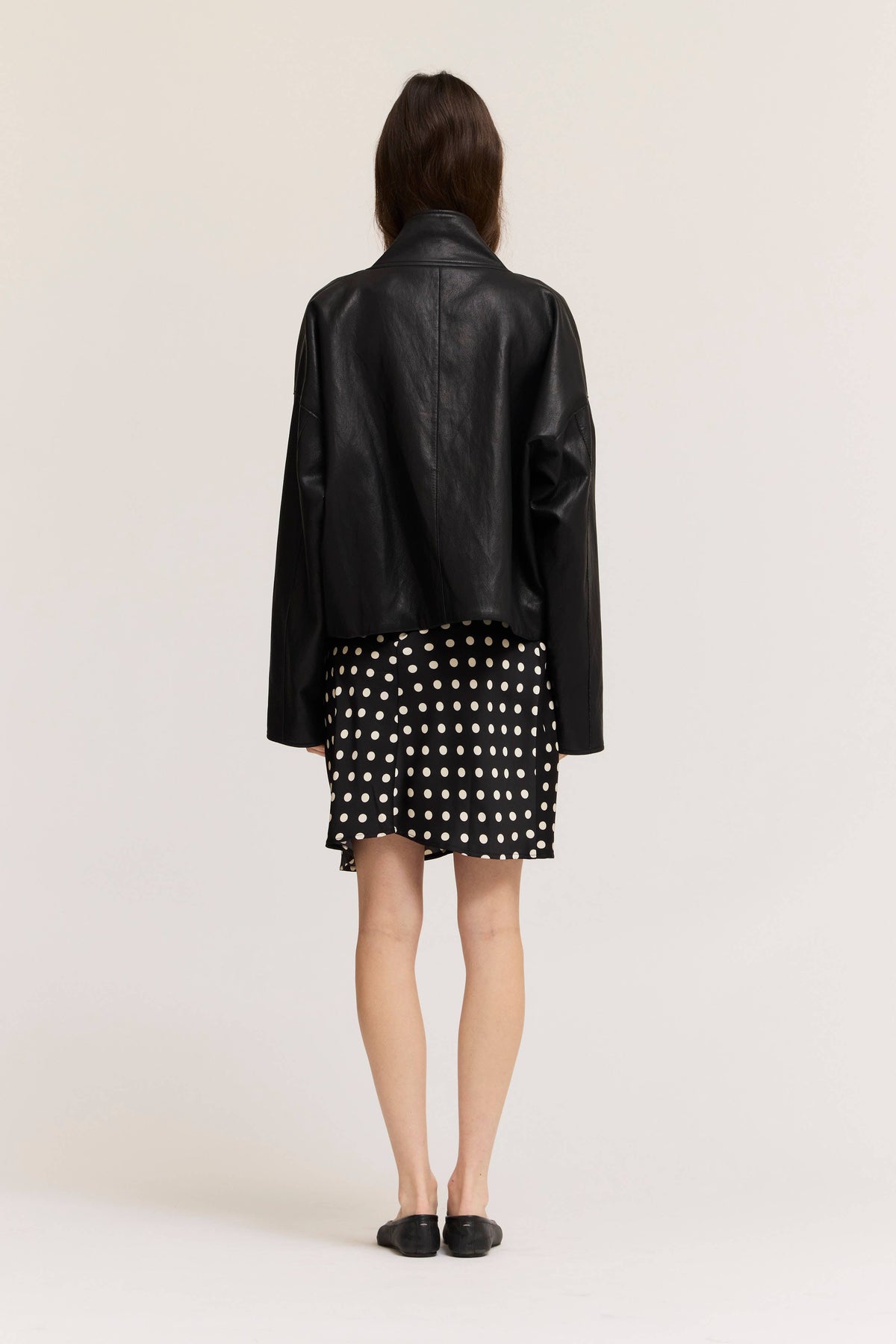 High Collar Vegan Leather Jacket