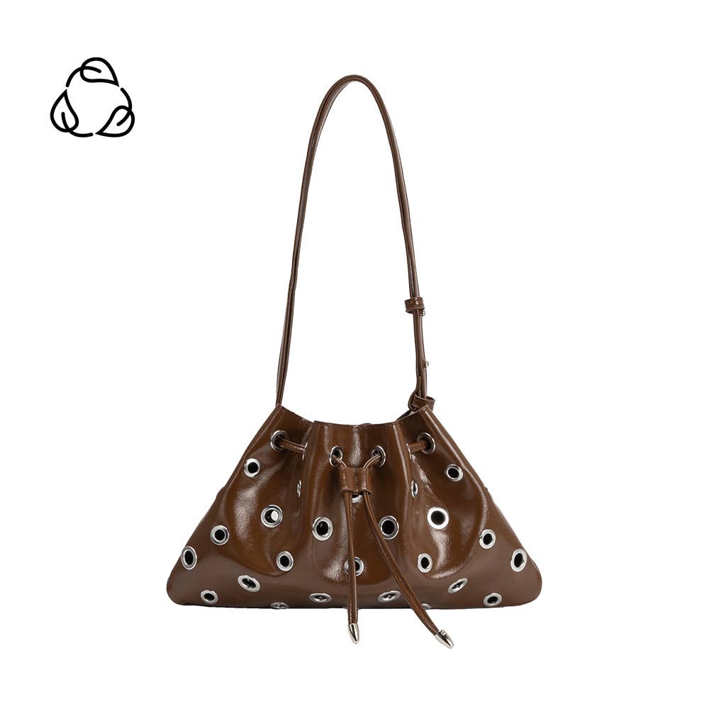 Paloma Chocolate Vegan Leather Shoulder Bag