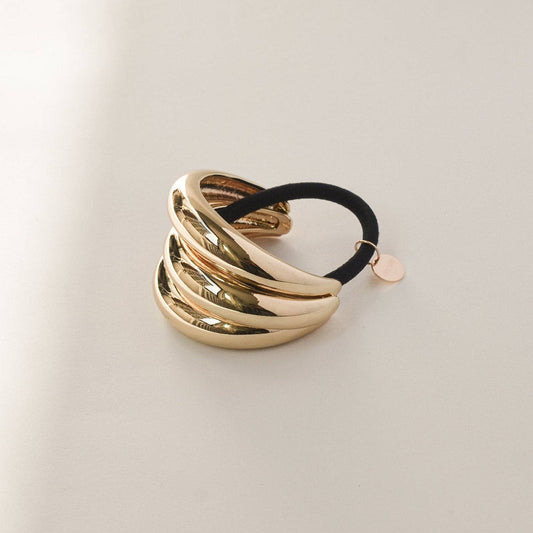 Gold Triple Arch Metal Ponytail Hair Tie