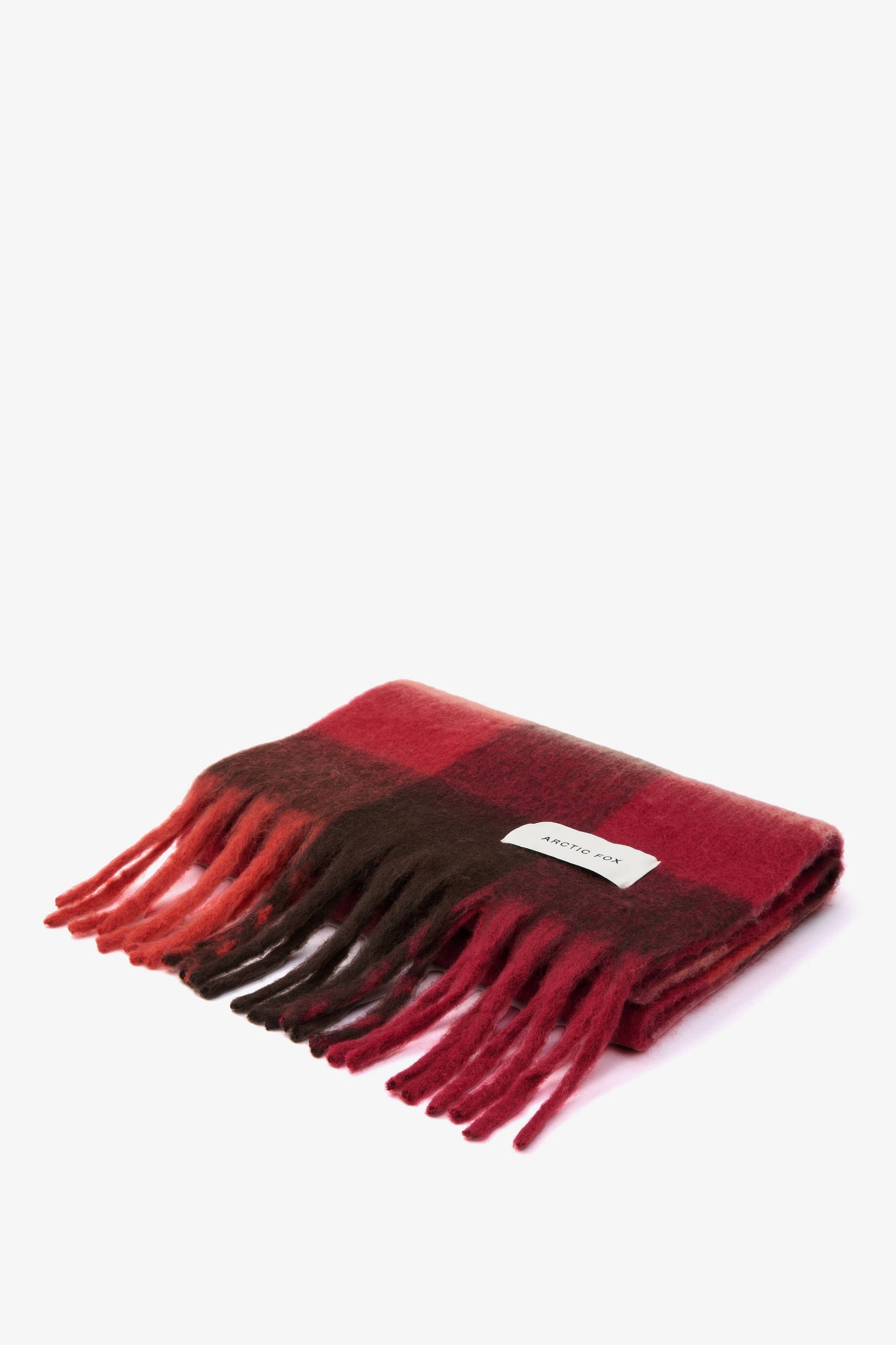 Burgundy Brushed Plaid Oversized Scarf