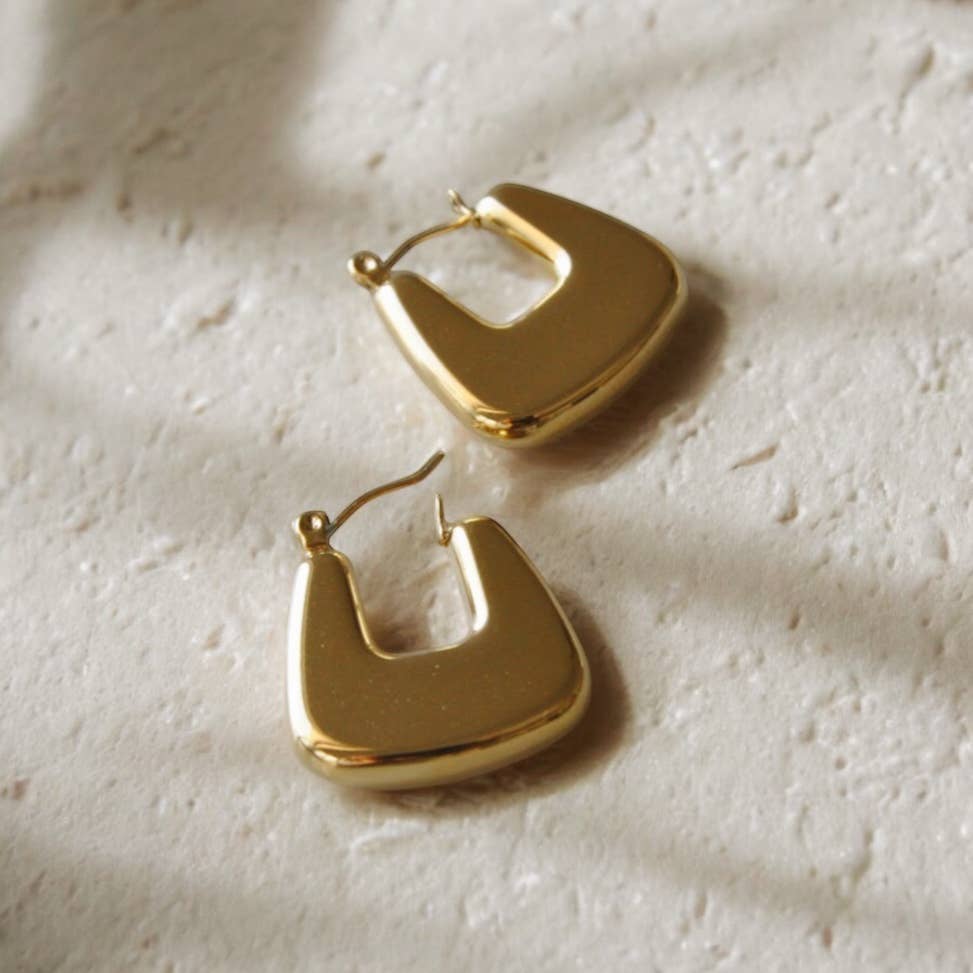 Geometric Gold Hoop Earrings