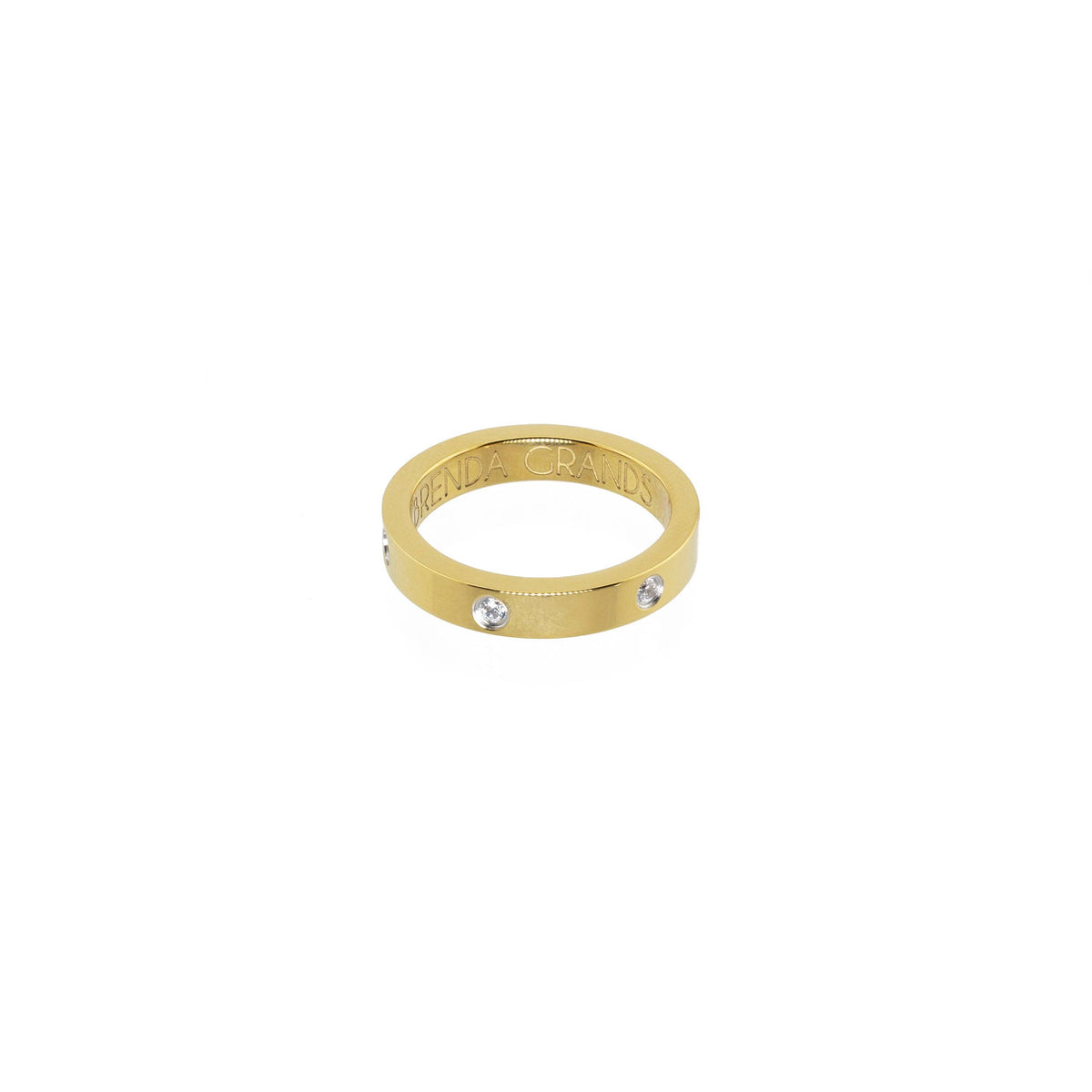 Tennis Ring Band: 18K Gold or Silver