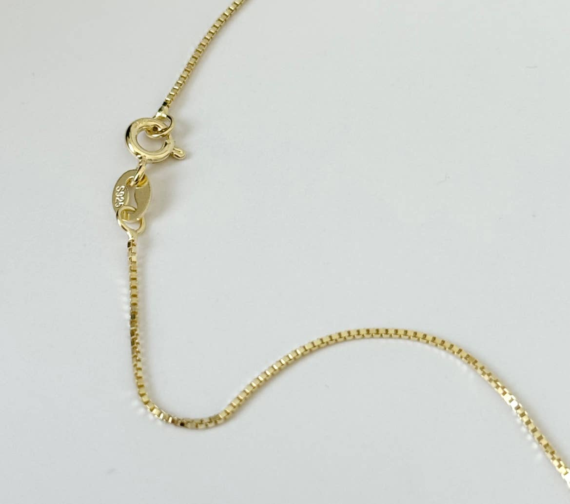 Gold Blue Stoned Necklace Pendant