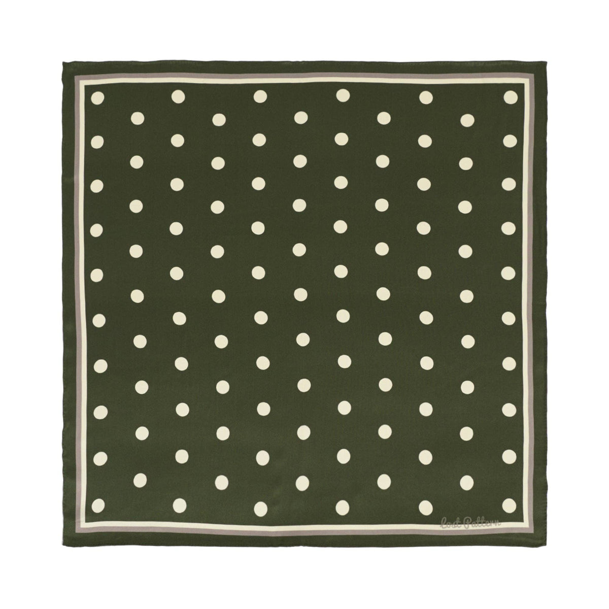 Dark Green Polka Dot Silk Scarf