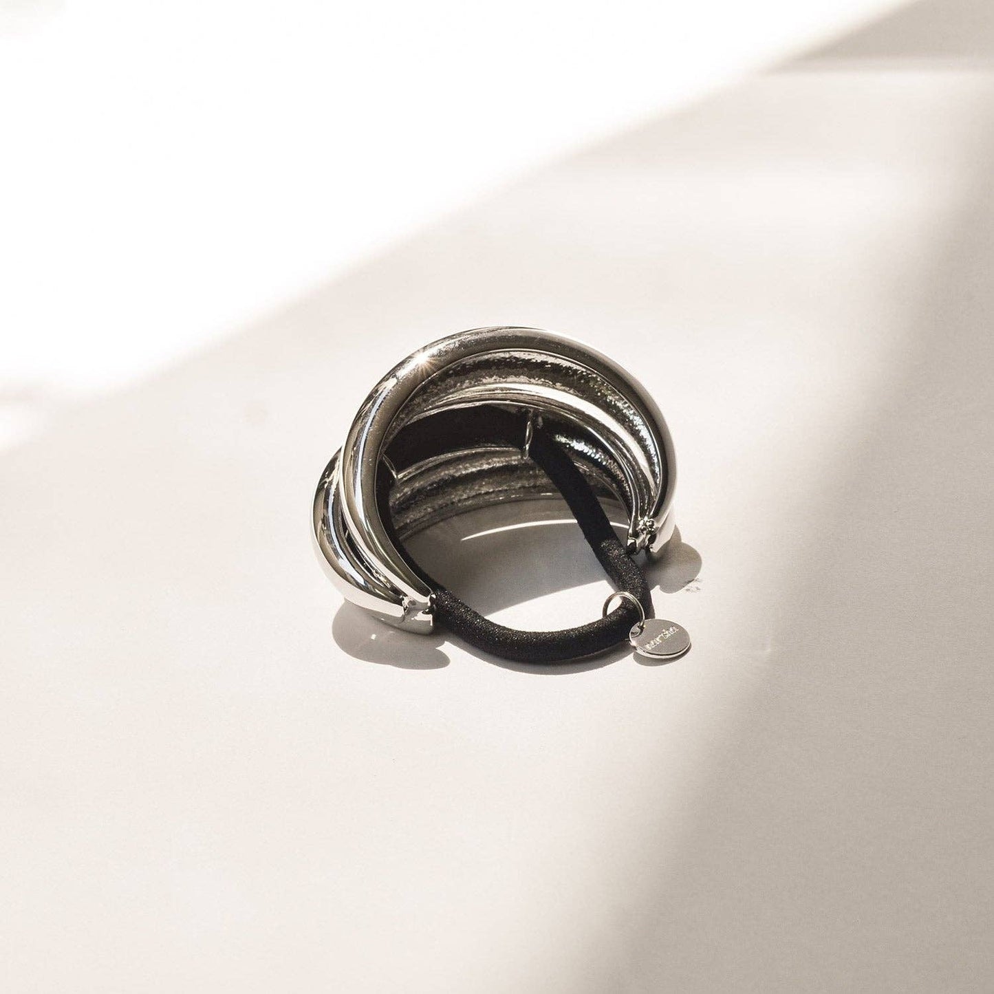 Silver Triple Arch Metal Ponytail Hair Tie