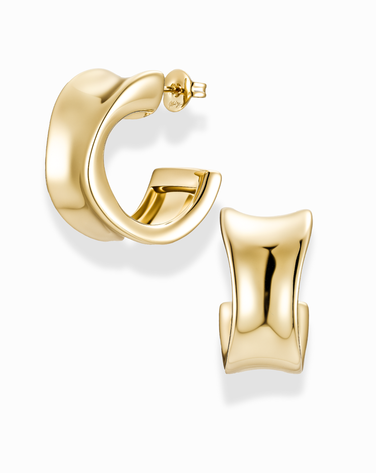 Gold Chunky Curved Hoops