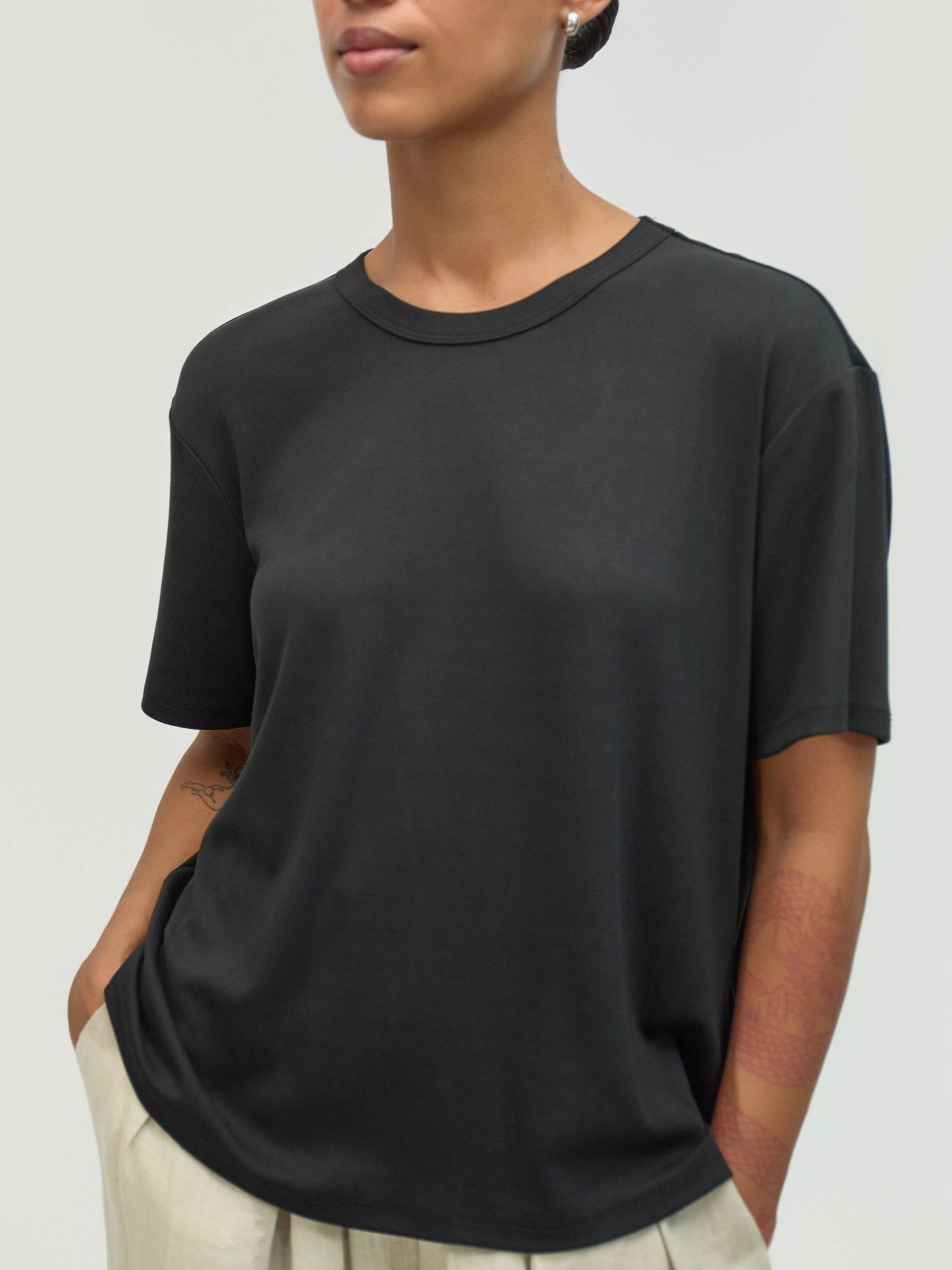 Oversized Modal Crew Neck Top