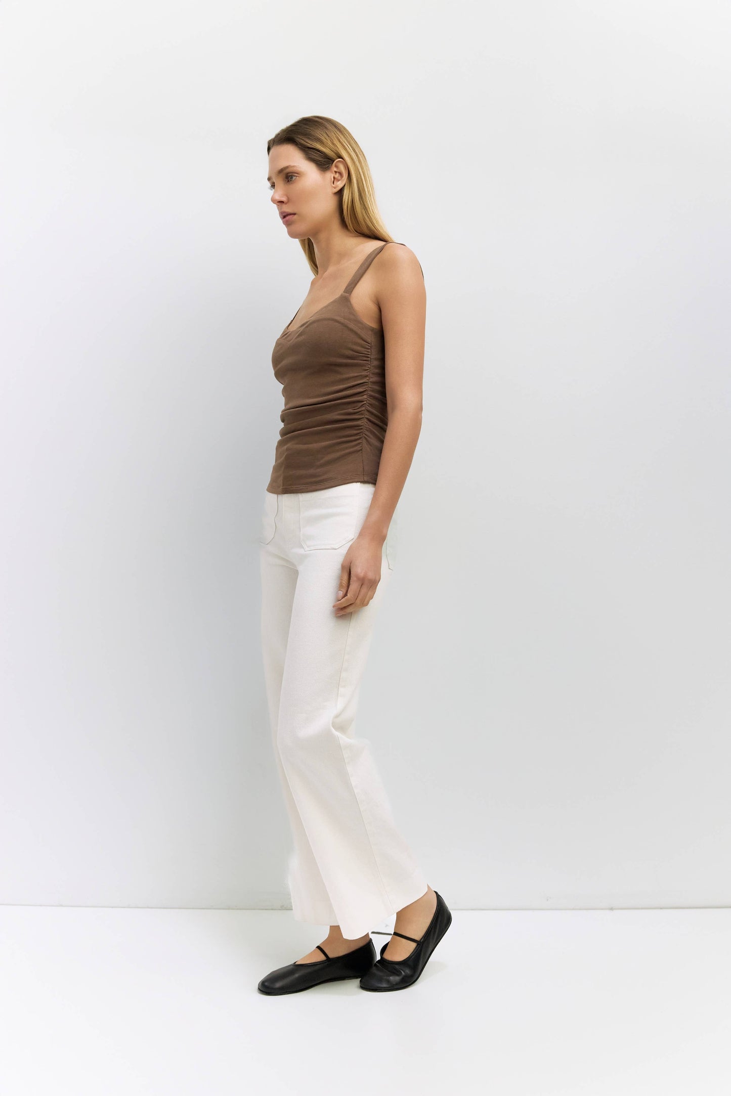 Sweetheart Neck Ruched Side Tank