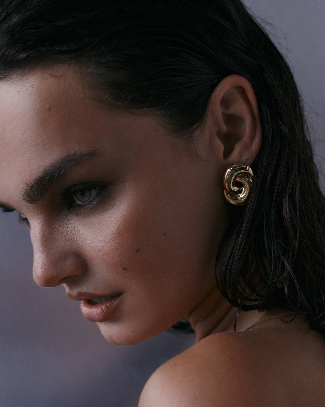 Gold Solstice Knot Stud