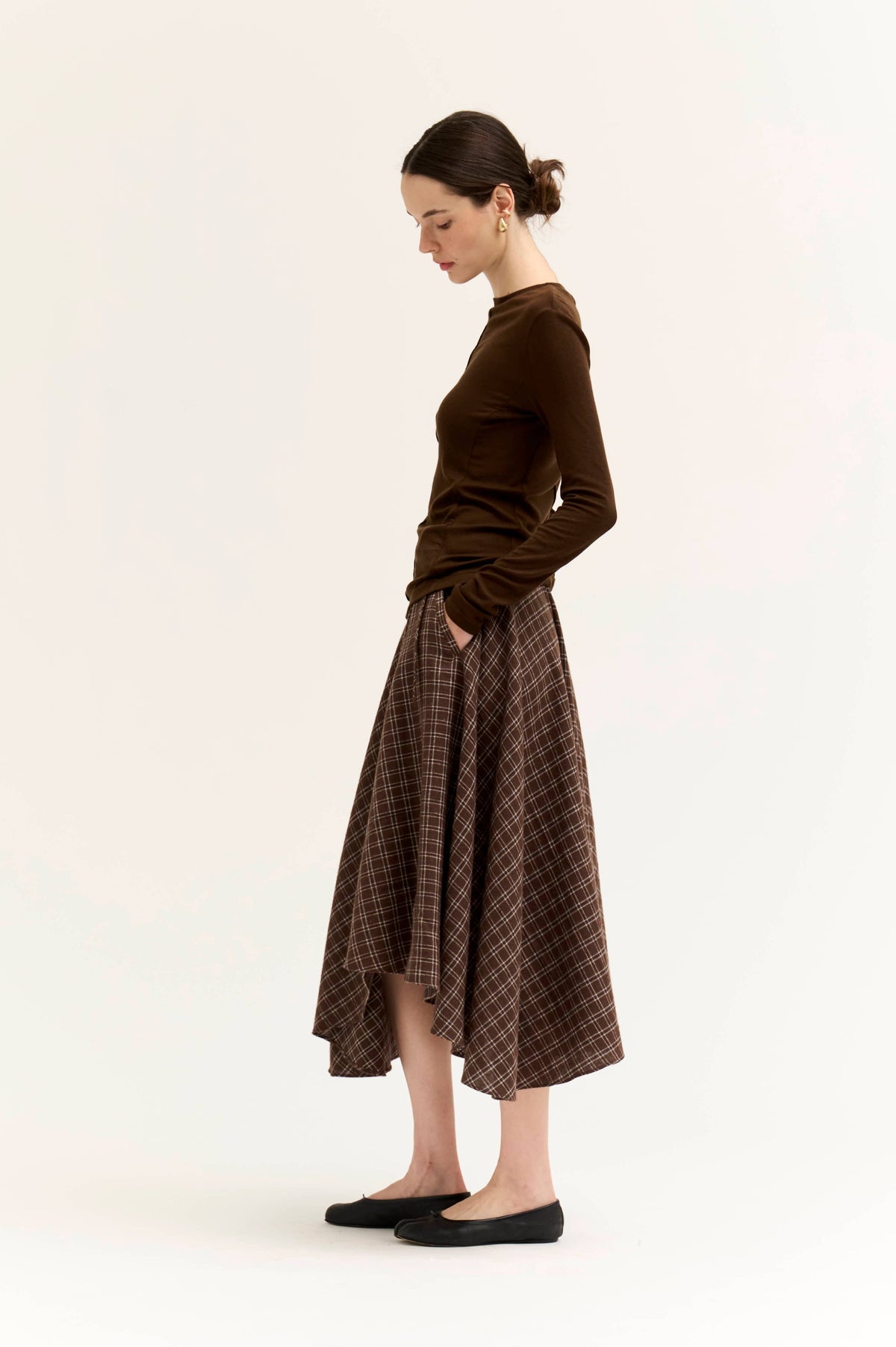 Fitted Seamed Long Sleeve Tee