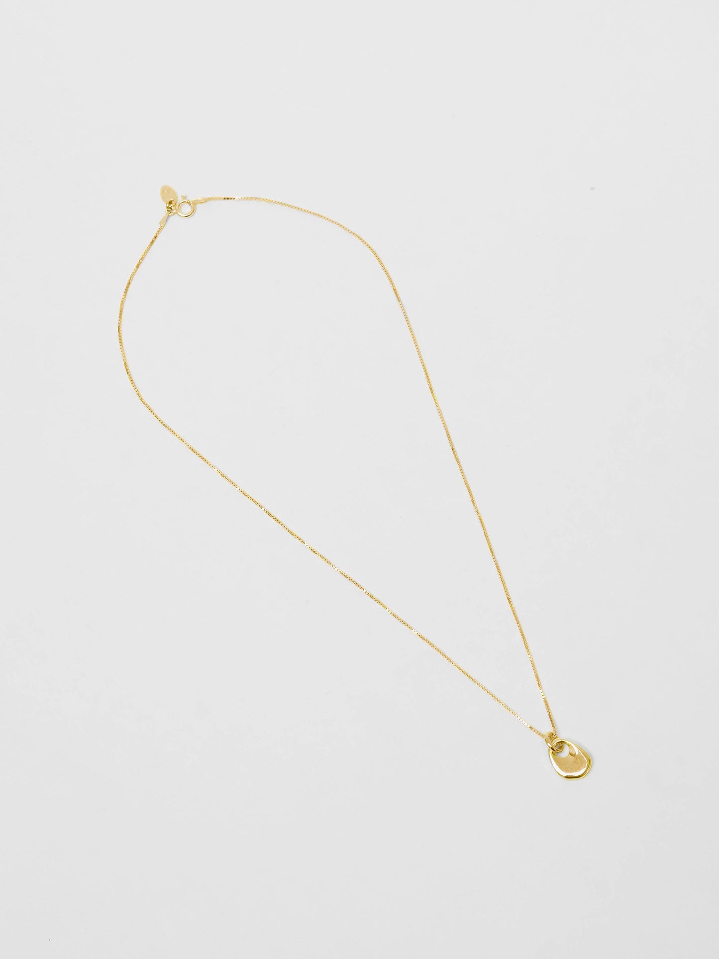 Gold Petal Charm Pendant Necklace