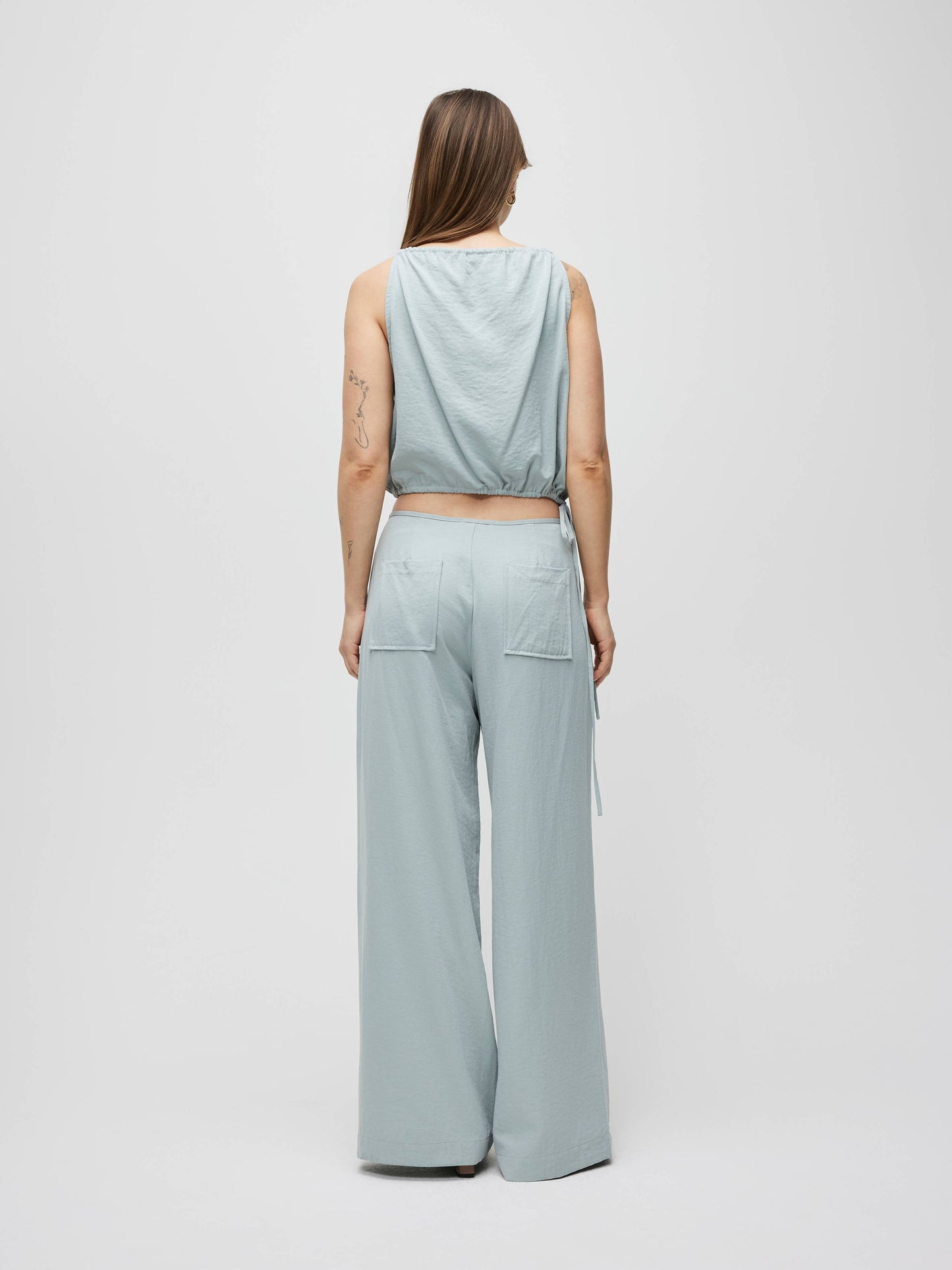 Light Blue Loose Strappy Top